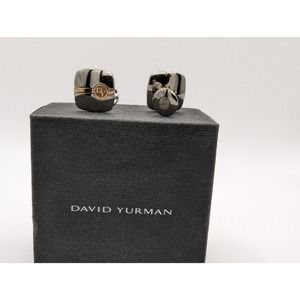 NIB David Yurman 18K gold Titanium Cufflinks D.Y. Ti 750